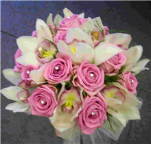 Brides Orchid & Rose Hand-tied